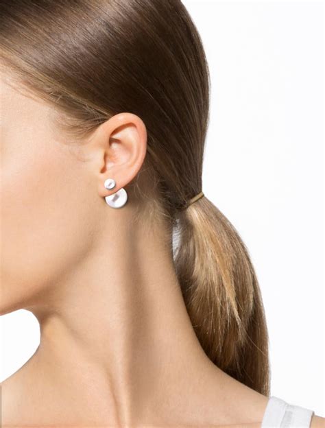 two pearl earrings dior|mise en dior double pearl earrings.